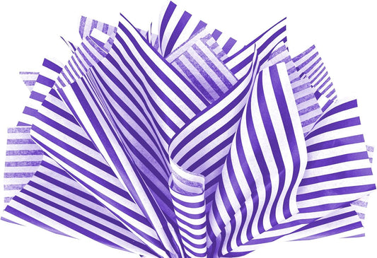 Flexicore Packaging Puple Pin Stripe Print Gift Wrap Tissue Paper Size: 15 Inch X 20 Inch | Count: 10 Sheets | Color: Purple Pin Stripe