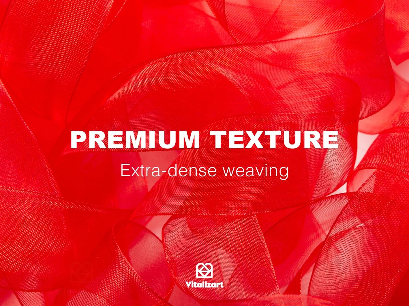 Vitalizart Red Organza Ribbon for Gift Wrapping 1 inch x 30 Yd Extra Density Sheer Fabric Christmas Card Supplies Crafts Bows Tree Decor Wedding Wreaths Wrap 3 Rolls x 10 Yd