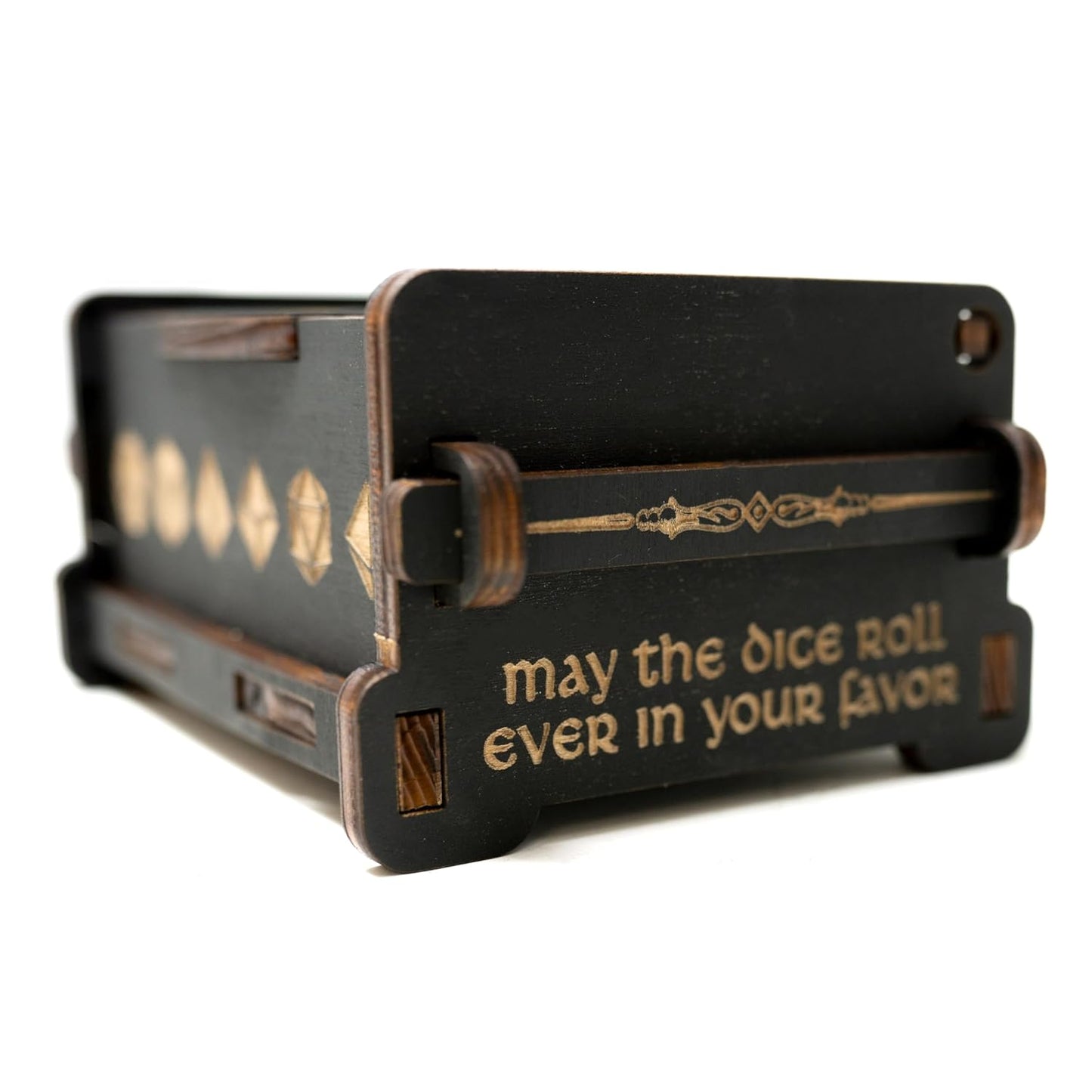 Dice Box - BLACK - 6x4x3 Also holds jewelry and great for desks and desk top items (Goblin - PERSONALIZED)