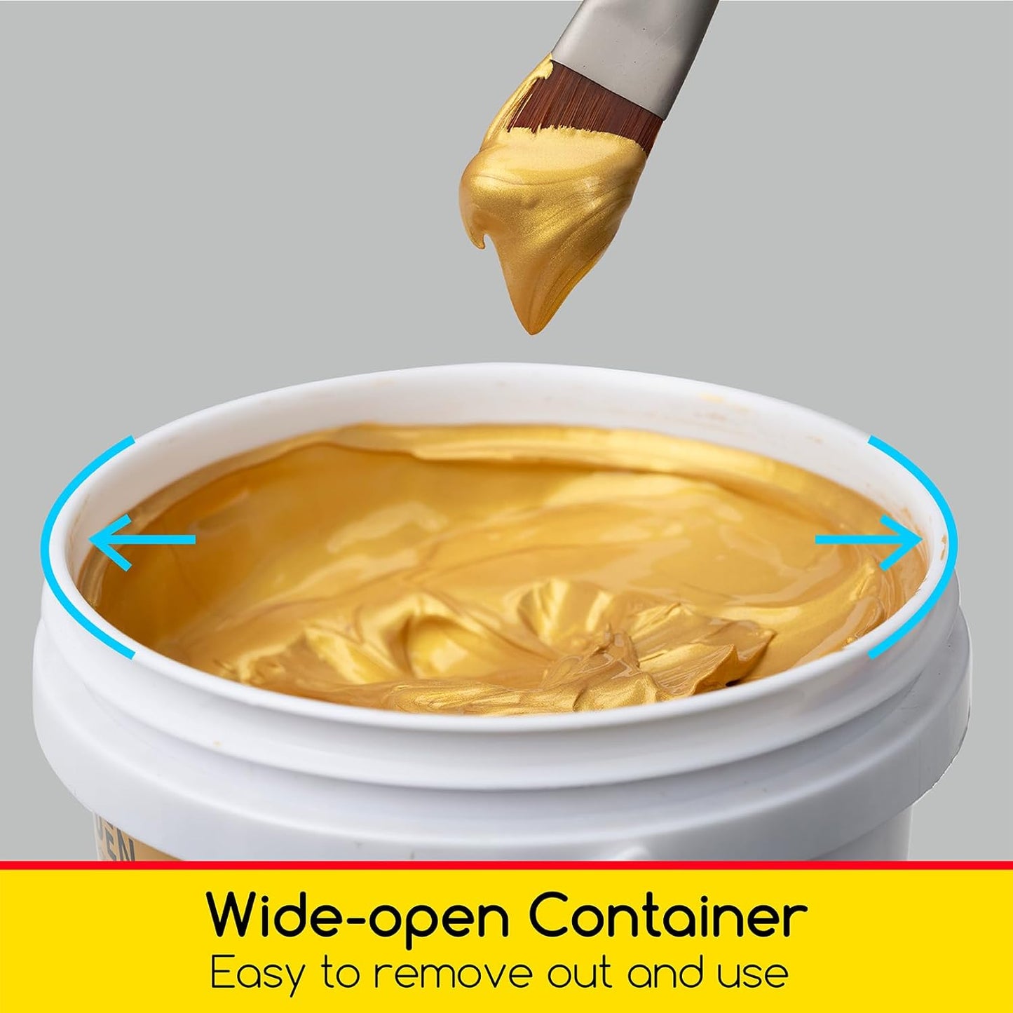 MEEDEN Metallic Gold Acrylic Paint: 1 L /33.8 oz Heavy Body Gloss Non-Toxic - Art Paints for Canvas, Wood, Craft Painting