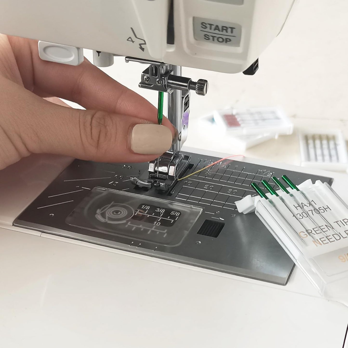 HONEYSEW 30 Pieces Sewing Machine Needles HAX1 130/705H Universal Regular Point Flat Shank Sewing Needle Compatible with Singer, Brother,Janome,Pfaff and Other Brand (Green Size9-30PCS)