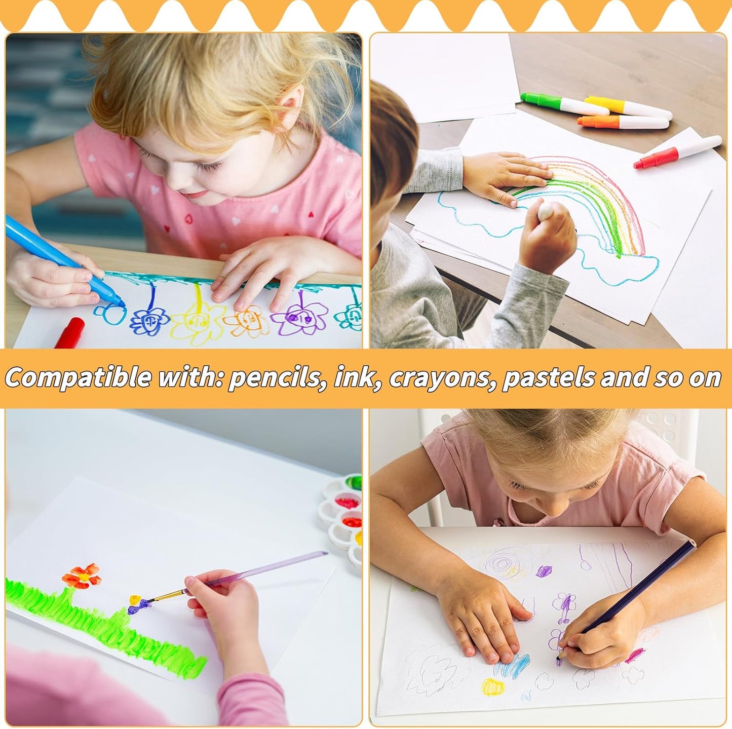 150 Sheets Watercolor Paper Bulk,White Water Color Paper for Kids Child Students Adults Artists Drawing-65LB/180GSM Art Paper-8.5 x 11 inch Painting & Craft Papers, Finger Paints, Watercolor, Tempera