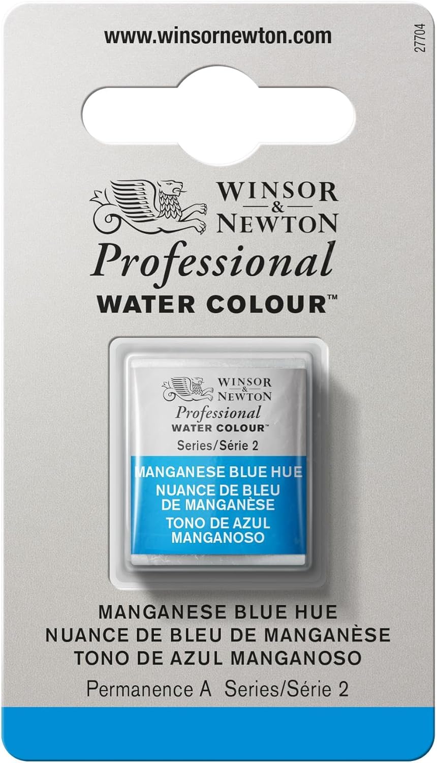Winsor & Newton Professional Water Colour Paint, Half Pan, Manganese Blue Hue