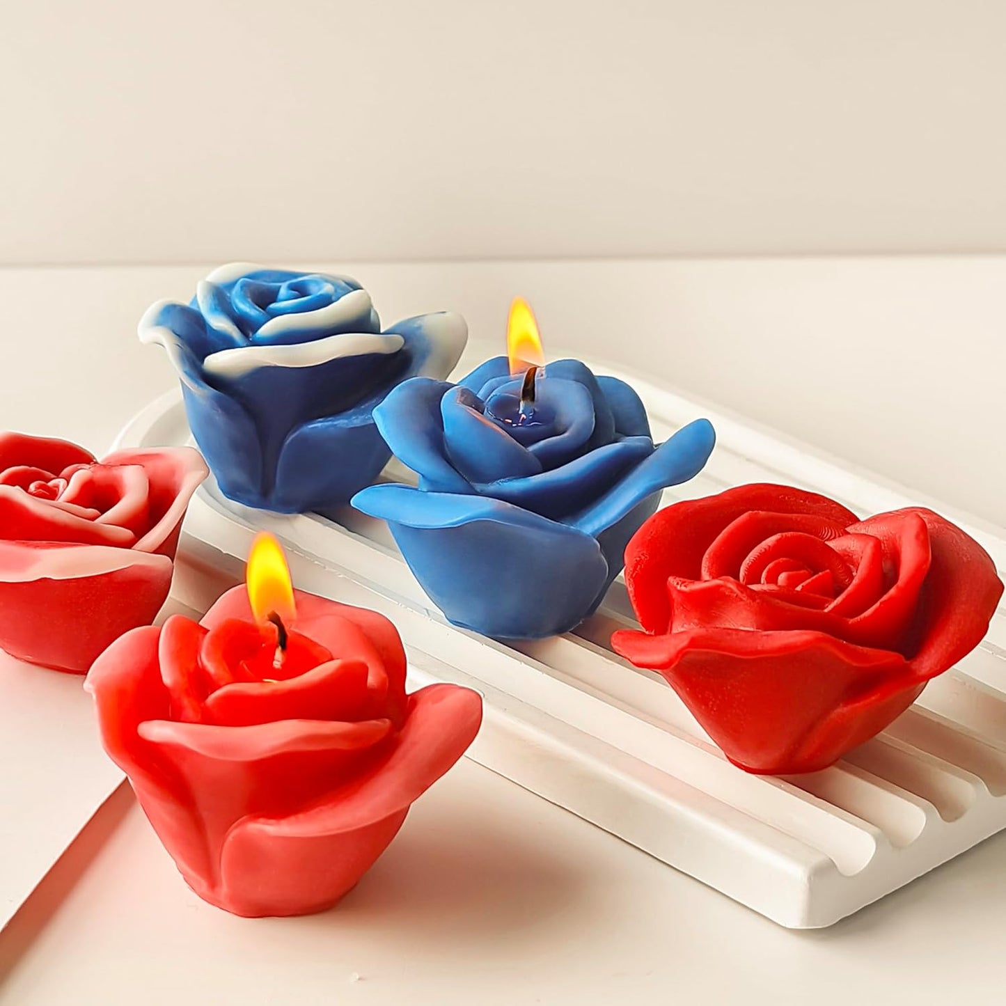 2 Pack 3D Flower Mold for Resin Casting - Rose, Peony, and Animal Shapes - Silicone Molds for Candle Making and Home Decor