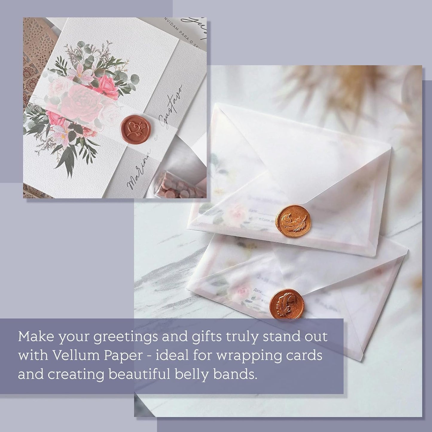 Translucent Vellum Paper 8.5 x 11, Goefun 100 Sheets Vellum Tracing Paper Printable for Invitations, Card Overlays, Belly Bands, DIYs, Sketching, Drawing (Pack of 2)