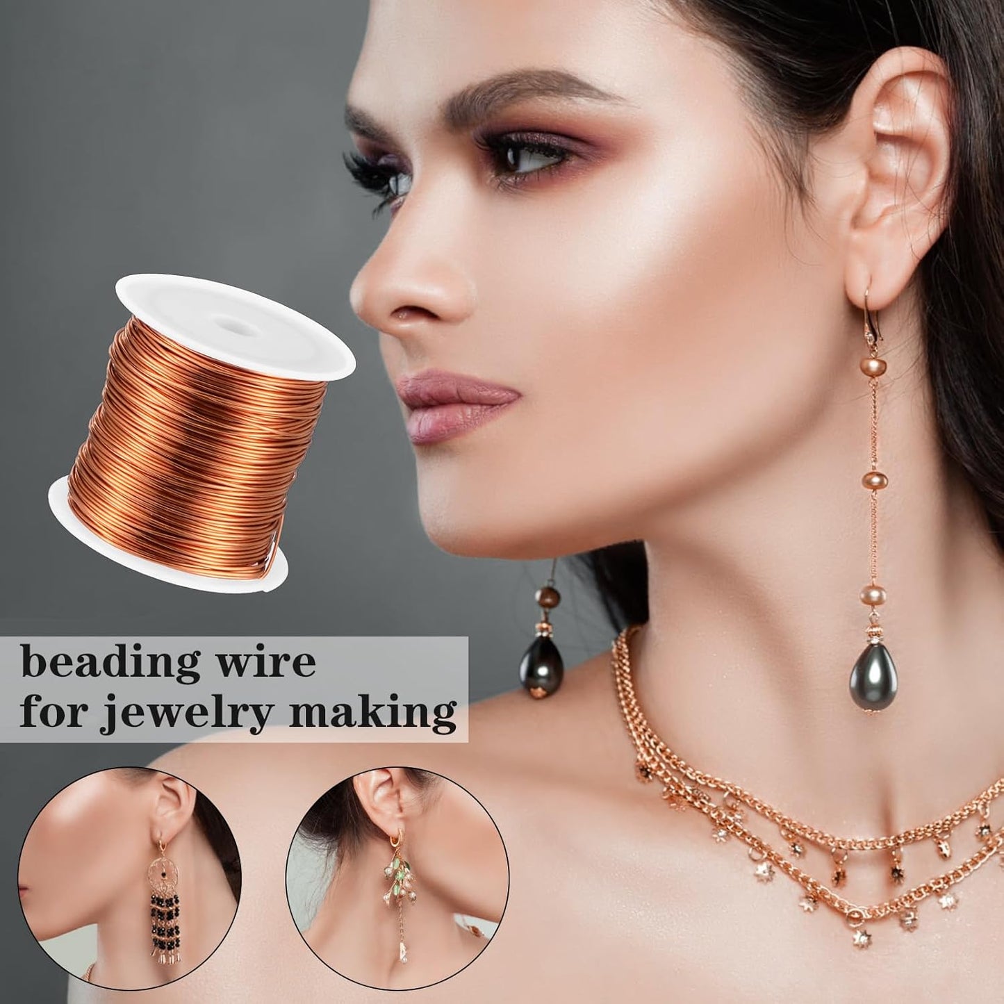 5 Rolls Copper Wire for Jewelry Making 18, 20, 22, 24, 26 Gauge Copper Jewelry Wire Craft Wires Bendable Beading Wires for Making Crafts, Sculpting, 5 Size(Copper)