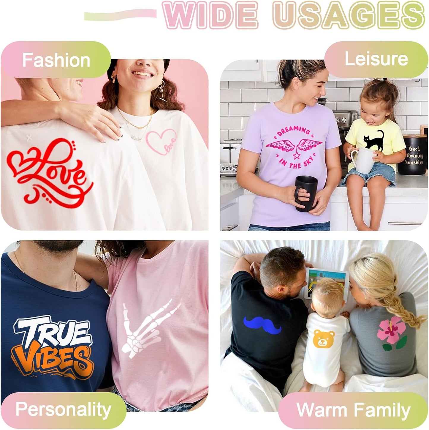 White PU Heat Transfer Vinyl, 12 Pcs 12"x10" HTV Sheets – Soft & Stretchable Iron-On Vinyl, Easy to Cut & Weed, Compatible with Cricut & Silhouette – Perfect for 4th of July Shirts & Patriotic Crafts