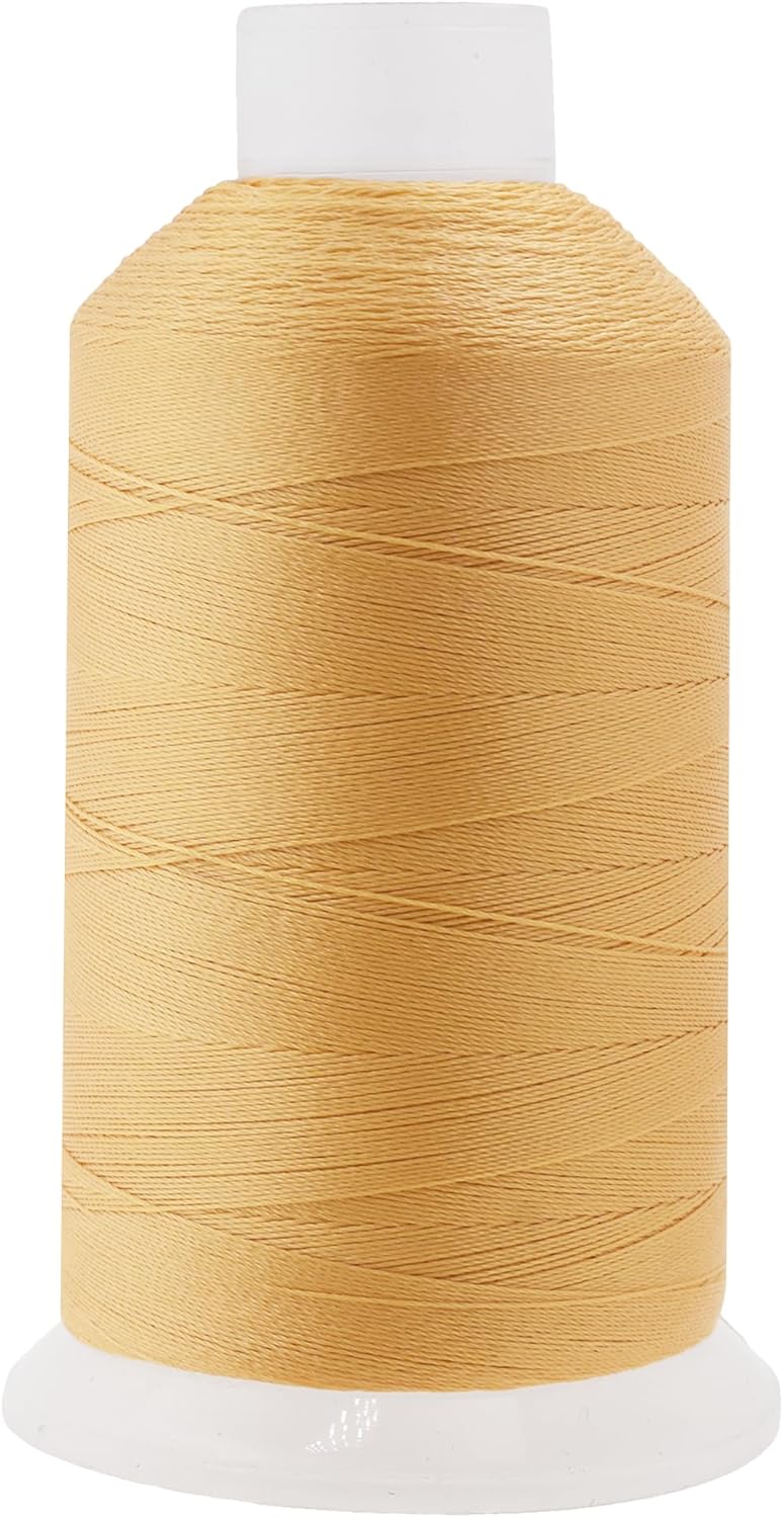 Mandala Crafts Blonde Heavy Duty Thread -1500 Yds Tex 90 Thread for Sewing Drapery Jeans Leather Hair - Bonded Polyester for Outdoor Marine Upholstery