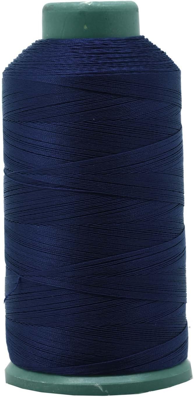 Mandala Crafts Bonded Nylon Thread Navy Blue Heavy Duty Sewing Threads - 1500 YDs Size 69 210D T70 Tex 70 Thread for Leather Jeans Weaving Outdoor Marine Upholstery Threads