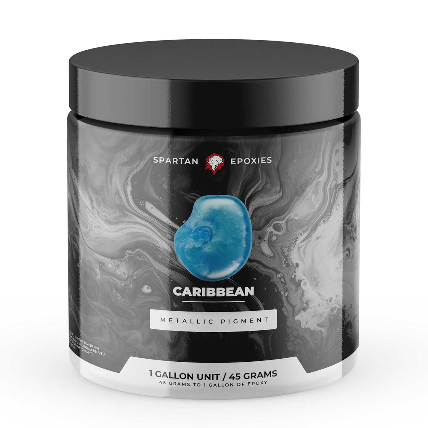 Spartan Epoxies Metallic Pigment Powder for Epoxy - 30 Unique Colors, 4oz for 1 Gallon and 12oz for 3 Gallons of Clear Epoxy, Made in The USA (Caribbean, 4oz (45 Grams))