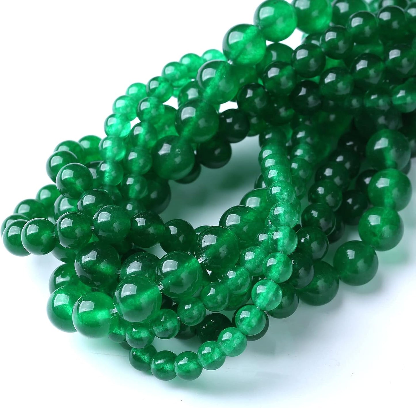 36PCS 10MM Natural Green Jade Stone Beads Energy Healing Beads for DIY Jewelry Bracelet Necklace Making for Jewelry Making15Inch