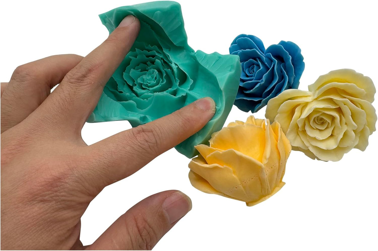 Heart Shape Blossoming Flower 3D Mold,DIY Crystal Epoxy Resin Silicone Molds, Polymer Clay Ceramic Mould, Aroma Plaster Stone Disffuer Mold, Scented Candle Wax Chocolate