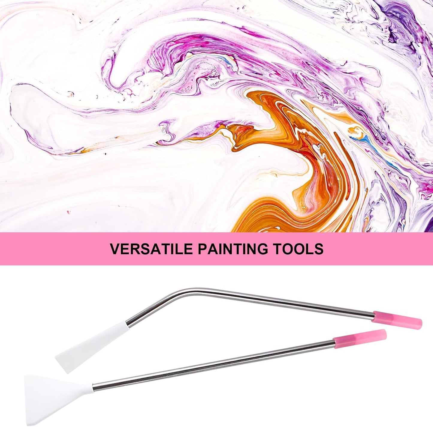 Stainless Steel Straw Blow Nozzles Set for Acrylic Paint Pouring Tools, Pour Painting Supplies for Fluid Art Bloom and Dutch Pour Techniques 4 Set