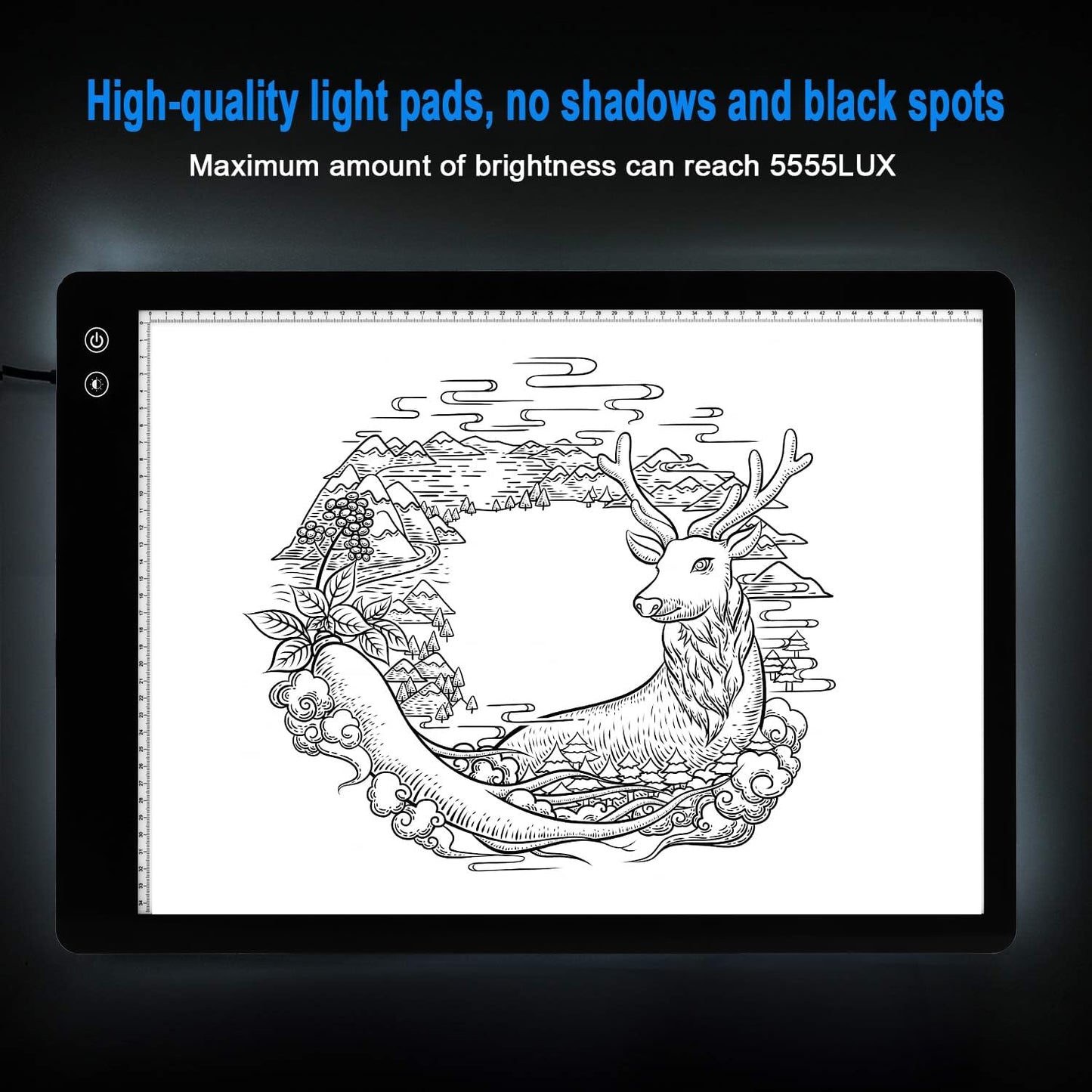 LUXJOYFUL A2 Large Rechargeable Light Box for Tracing,Diamond Painting Light Board 3 Color and stepless dimming,Built-in 5200mAh Battery,Ultra-Thin LED Light Pad for Drawing Vinyl Weeding Animation