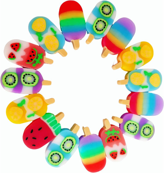 24PCS Cute Fun ice Cream Erasers for Kids Bulk,Back to School Party Gifts (Ice-Cream, Big)