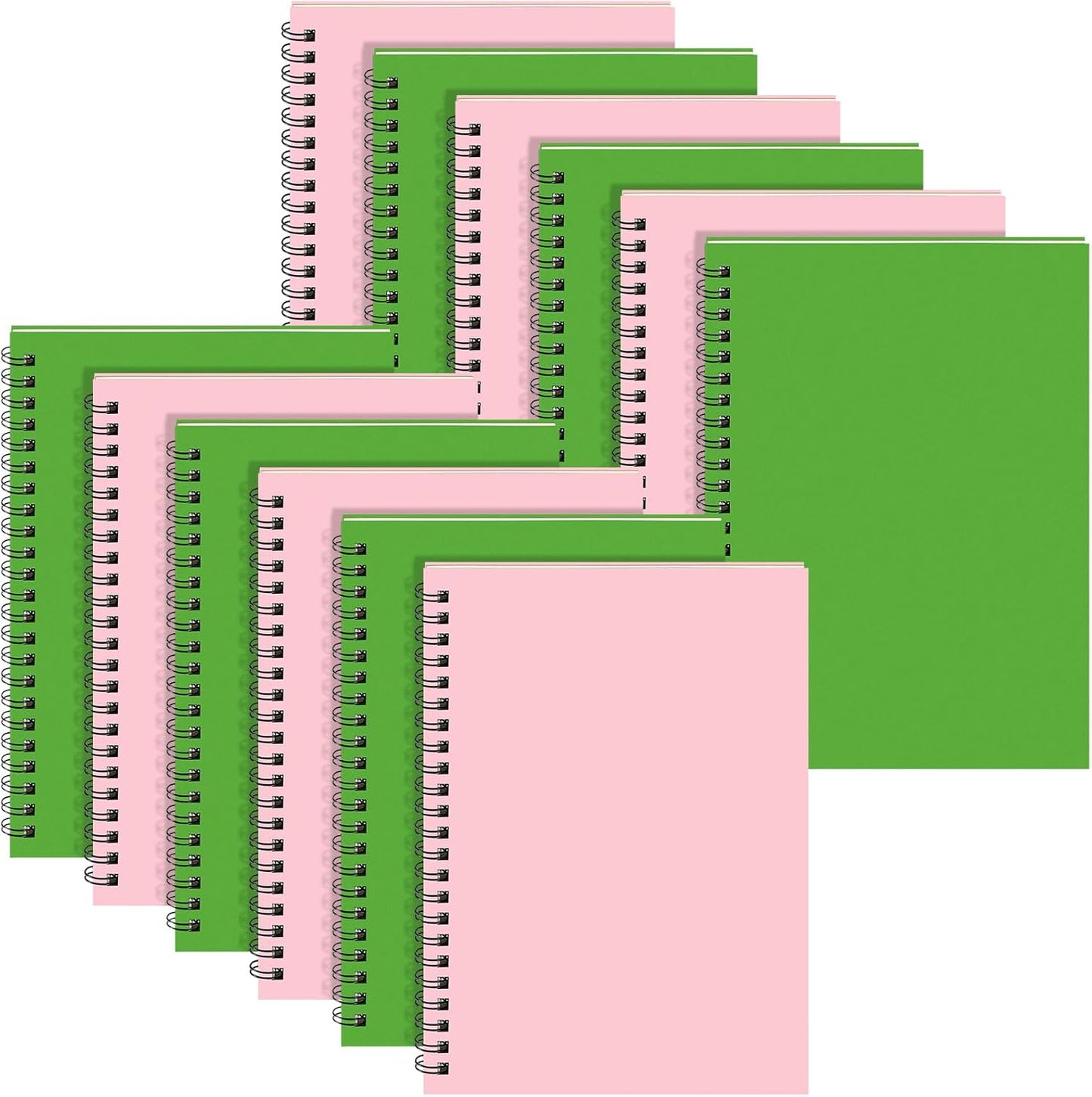Yahenda 18 Pcs Spiral Notebook Bulk A5 Journal Lined 8.3'' x 5.5'' Writing Composition Paper Small Notepad Subject Notebook for Students Office Business Back to School Supplies (Pink,Light Green)