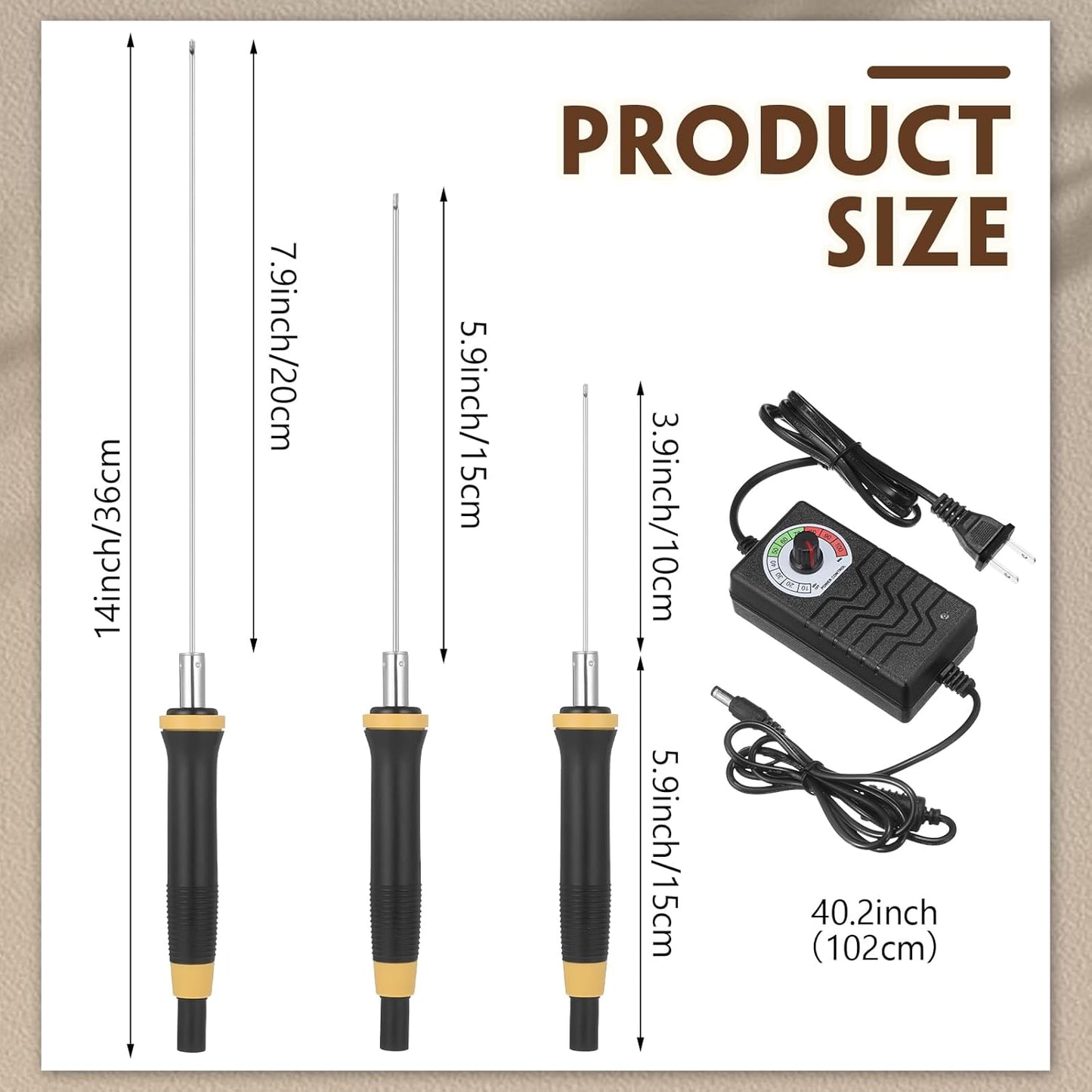 6 Pcs Foam Cutter Electric Hot Wire Cutter Pen Tools Kit, 4'', 6'', 8'' Foam Board Cutter with Stand, 110-220V/ 36W Digital Voltage Apaptor, Cutting Pen for Foam Cutting, Arts, Crafting