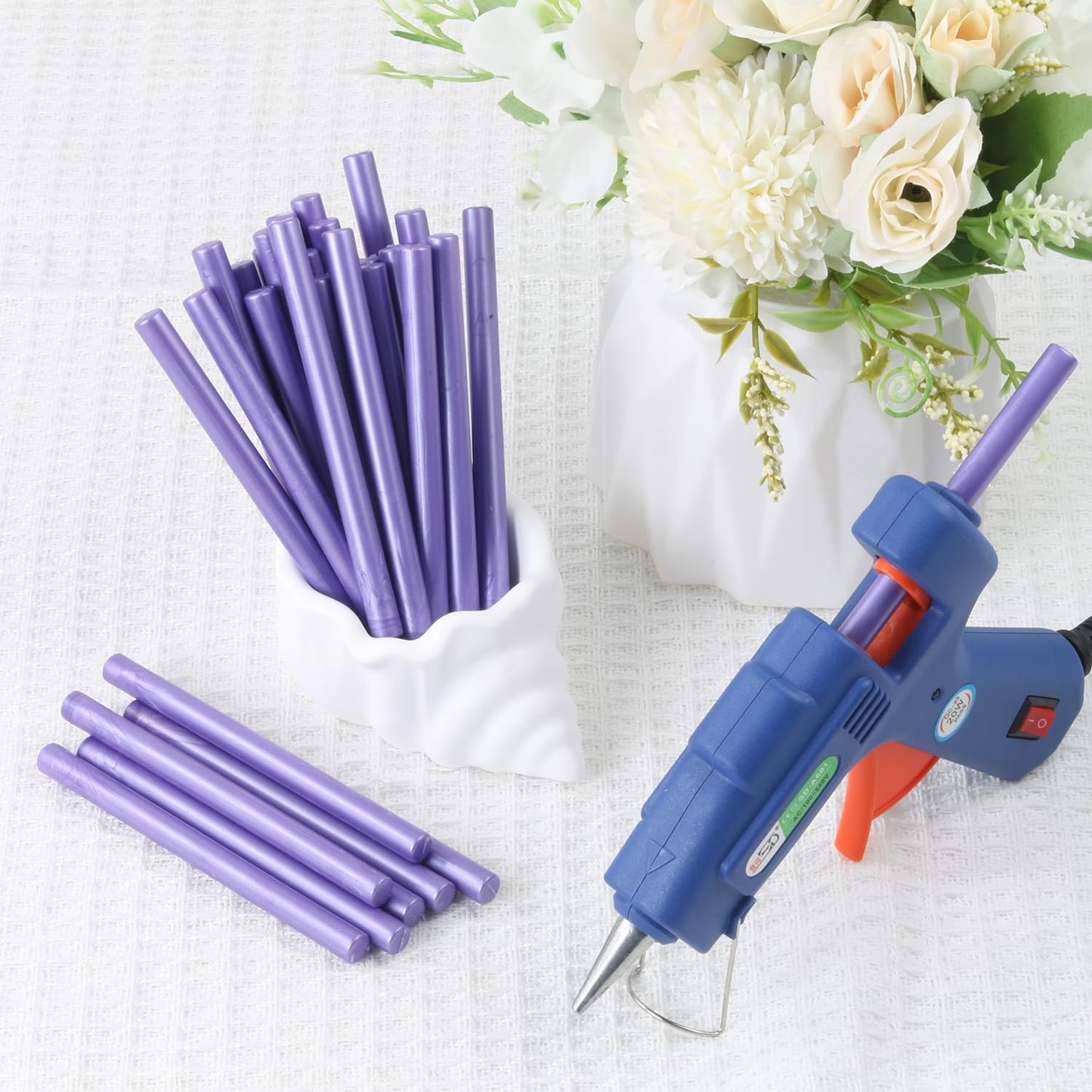 Pearl Purple Wax Seal Sticks, 30pcs Sealing Wax Sticks, HOSEALING Glue Gun Wax Seal Sticks for Wax Seal Stamp, Premium Sealing Wax for Wedding Invitations, Letter, Envelope (Mini Size)