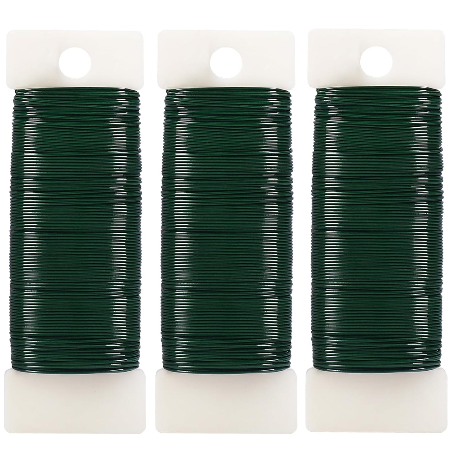 Tenn Well Green Floral Wire, 3 Pack Christmas Wreath Wire, 295 Feet 22 Gauge Florist Ties for Flower Arrangements, Christmas Ornaments, Wreath Making, Gardening, Crafts