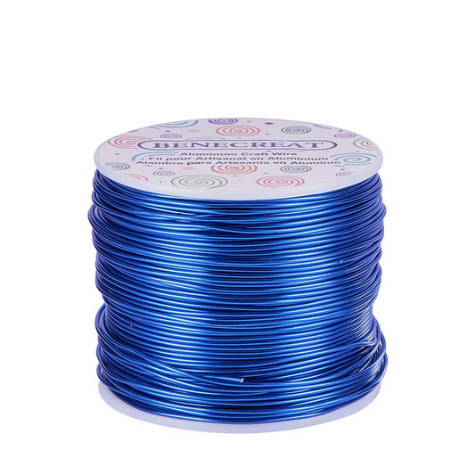 BENECREAT 18 Gauge Jewelry Craft Aluminum Wire 492 Feet Bendable Metal Sculpting Wire for Craft Floral Model Skeleton Making (Blue, 1mm)