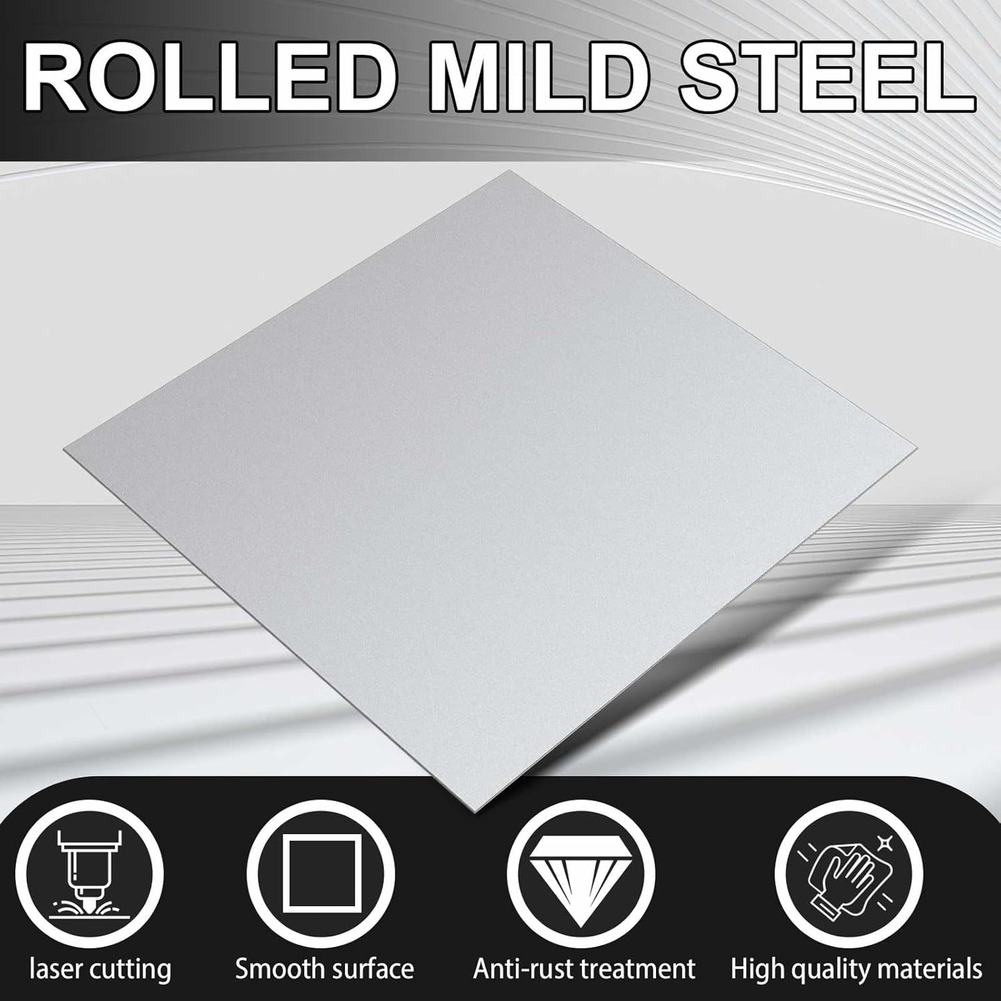 Hicarer 2 Pcs Mild Steel Sheet Cold Rolled 18 Gauge Metal Plate Weldable Metal Sheets for Professional Industrial DIY Use, Clean Surface Easy to Weld (12'' X 12'')