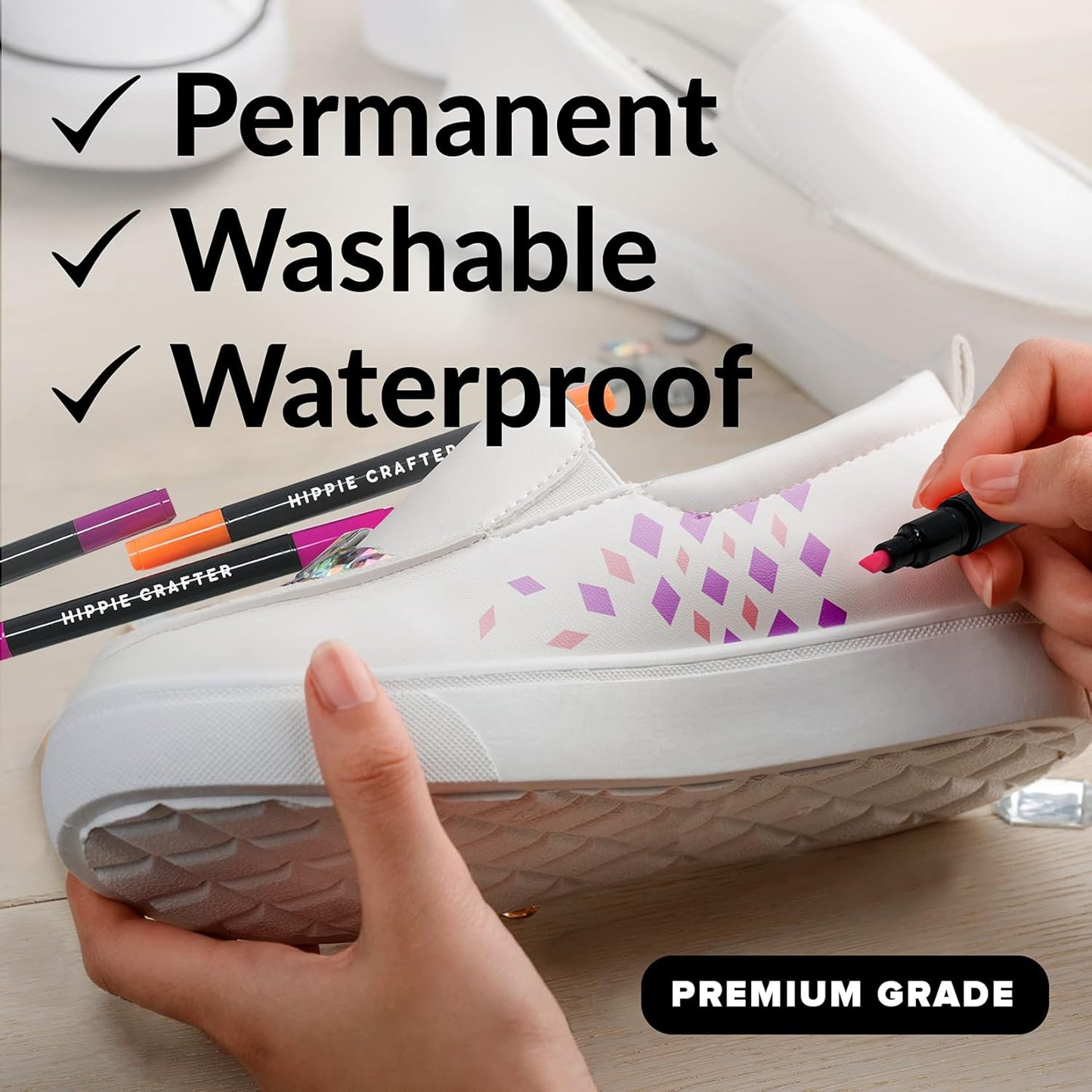 Fabric Markers, Permanent No-Bleed Fabric Pens for Clothes, Baby Clothes, Canvas, Upholstery, T-Shirts, Shoes, and More, 26 Piece Set for Artists and Kids, Ideal for Coloring and DIY Projects