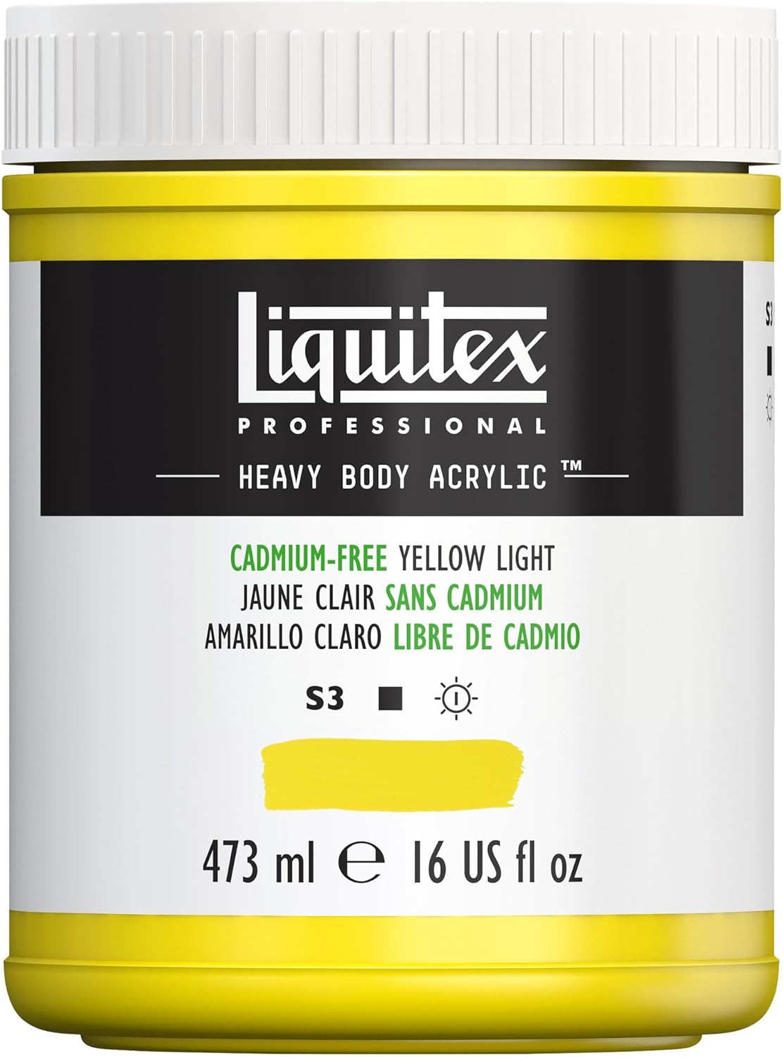 Liquitex Professional Heavy Body Acrylic Paint, 16-oz (473ml) Pot, Cadmium Free Yellow Light