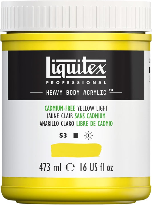 Liquitex Professional Heavy Body Acrylic Paint, 16-oz (473ml) Pot, Cadmium Free Yellow Light
