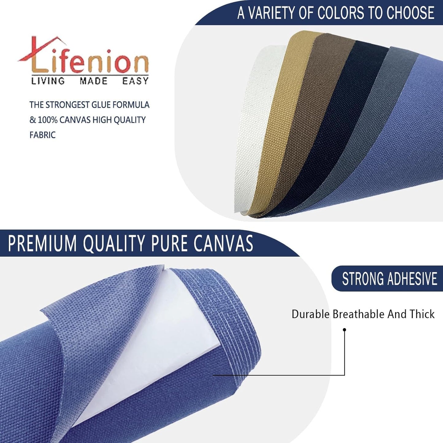 Canvas Repair Patch, 17X79 Inch Strong Sticky Fabric Repair Tape, Self-Adhesive Fabric Patch for Sofas, Tote Bags, Clothing, Car Seats, Furniture (Brown, 17X79 Inch)