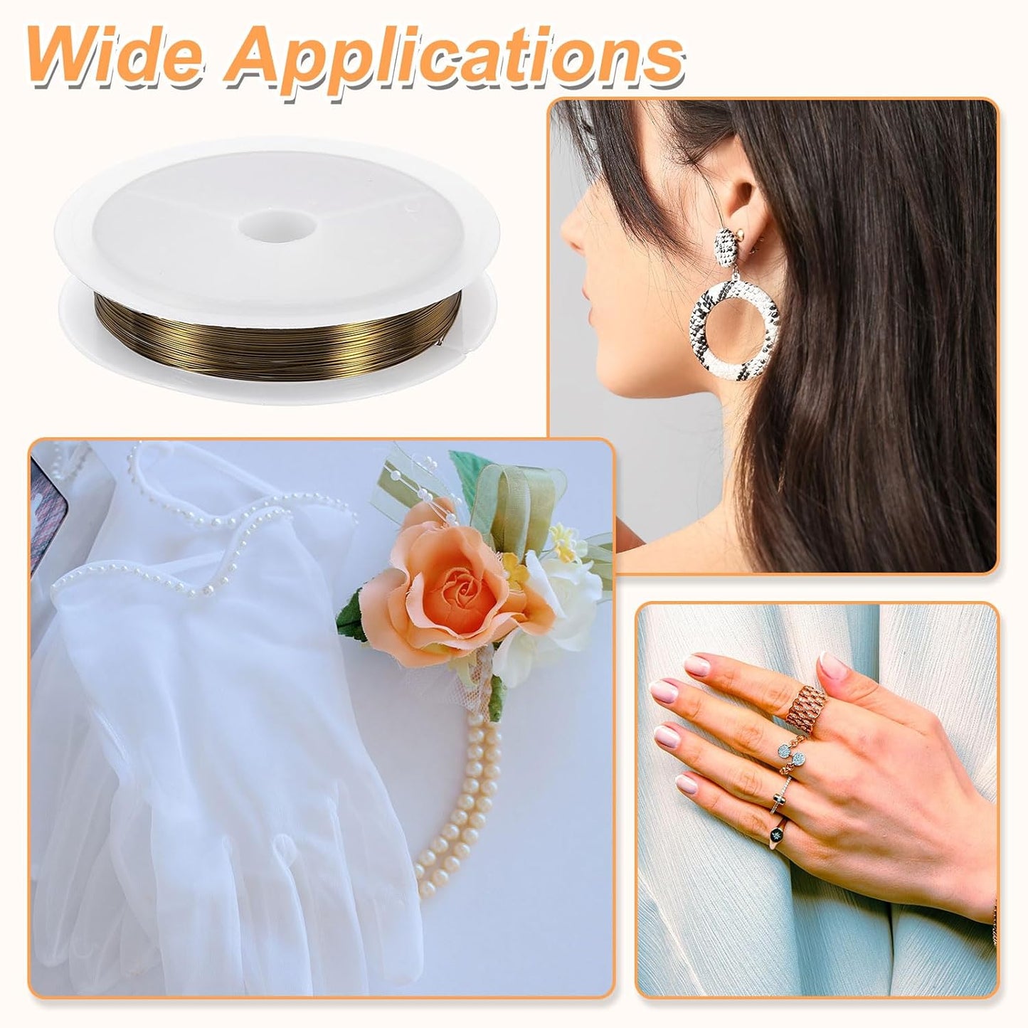 HARFINGTON 49ft Jewelry Wire, 28 Gauge (0.3mm) Brass Craft Soft Metal Tarnish Resistant Copper Beading Wire for Jewelry Making Supplies Crafting, Ancient Blue