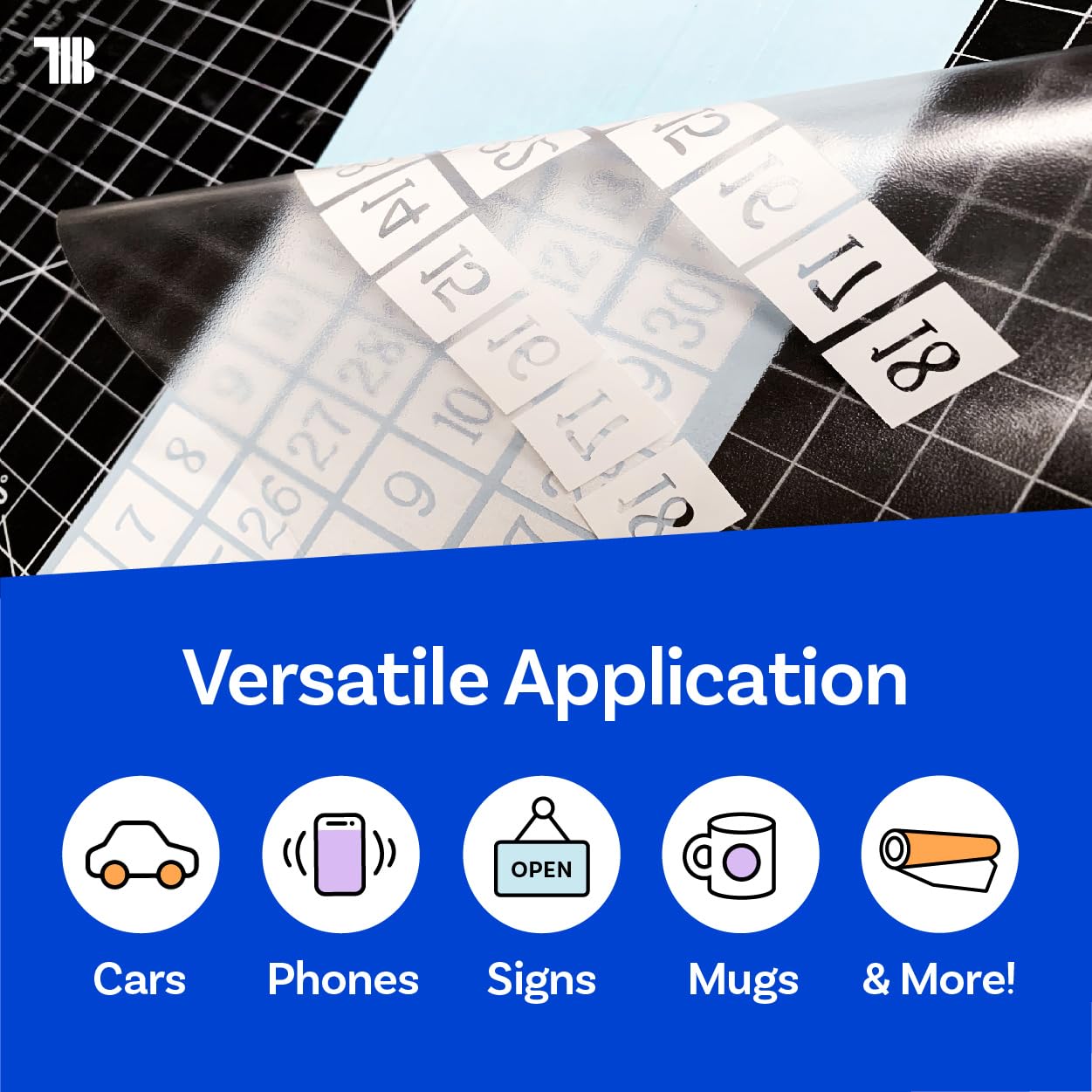 TapeManBlue Clear Transfer Tape for Vinyl, 12" x 50' Roll, Made in America, Premium Vinyl Transfer Tape for Crafts, Decals, and Letters