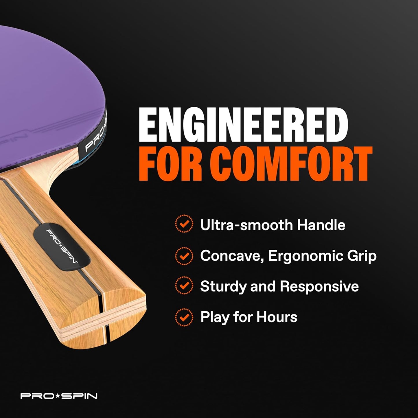 PRO SPIN Ping Pong Paddles - High-Performance Set with Premium Table Tennis Rackets, 3-Star Ping Pong Balls, Compact Storage Case | Professional Quality Ping Pong Paddle Set | Indoor & Outdoor Games