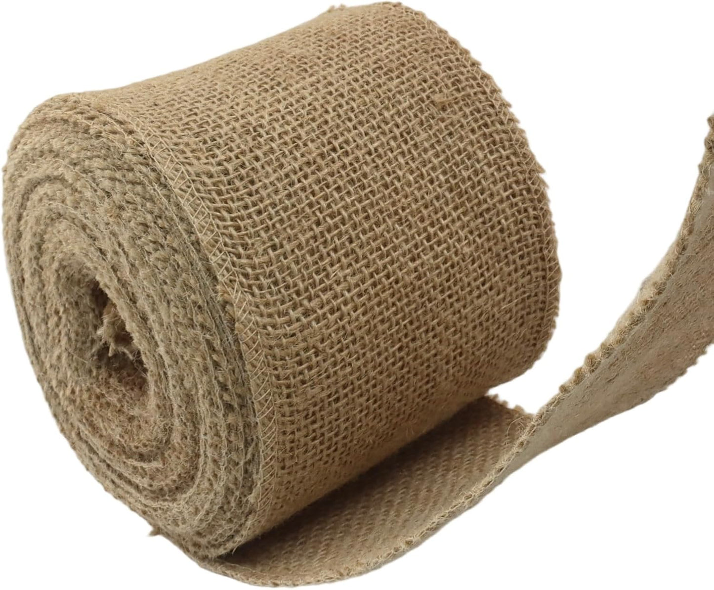 4" Wide Natural Burlap Fabric Roll - 10 Yards Jute Ribbon for Gift Wrapping, Wedding Decorations, Rustic Crafts, Wreaths & Home Decoration (10cm Wide)