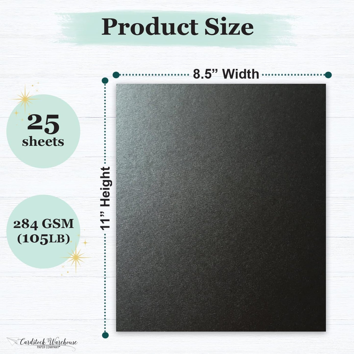 Cardstock Warehouse Stardream Onyx Black Cardstock Paper - 25 Sheets, 8.5 x 11" – 105 lb / 284 GSM Premium Metallic Black Card Stock for High-end Printing, Card Making, Die-cutting & DIY Projects