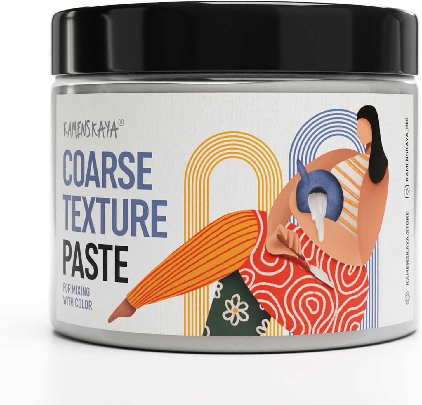 KAMENSKAYA Coarse Texture Paste - Modeling Paste Acrylic Medium, for Acrylic Paint - 16.9 fl oz (500 ml)
