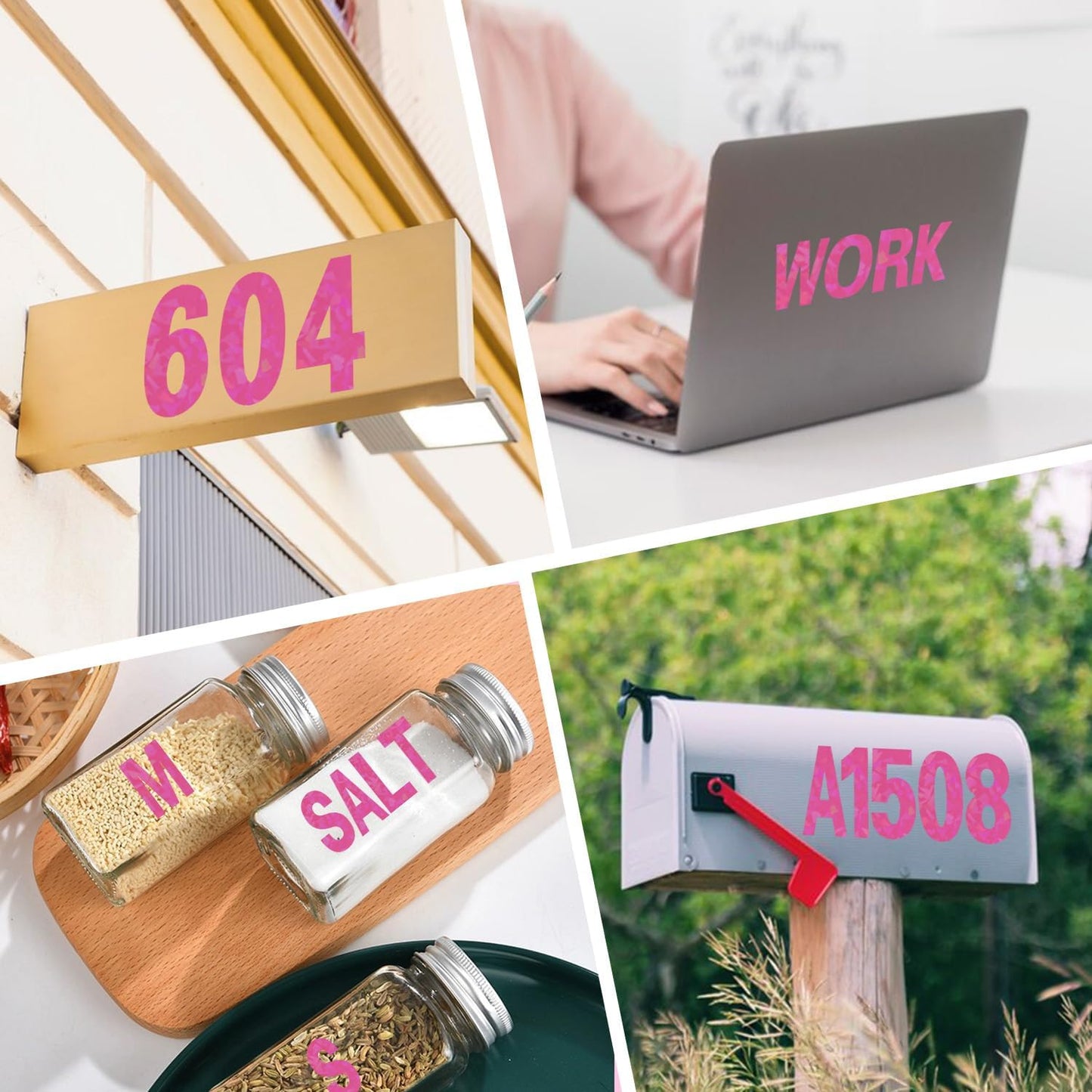 Starboling Letter Stickers,2 inch 8 Sheets Rose red Alphabet Sticker,Self Adhesive Vinyl Letter Stickers Mailbox Numbers,for Arts Crafts Outdoor Sign Poster Mailbox Sign Doors Mailboxes Car Truck