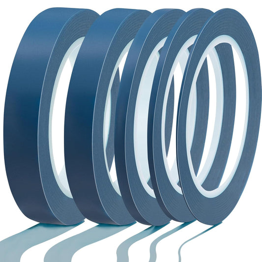Xuniea 5 Rolls of Vinyl Tape Masking Tape Automotive Car Auto Paint for Curves, High Temperature Vinyl Low Tack(Navy,1/16, 1/8,1/4, 1/2, 3/4 Inch)