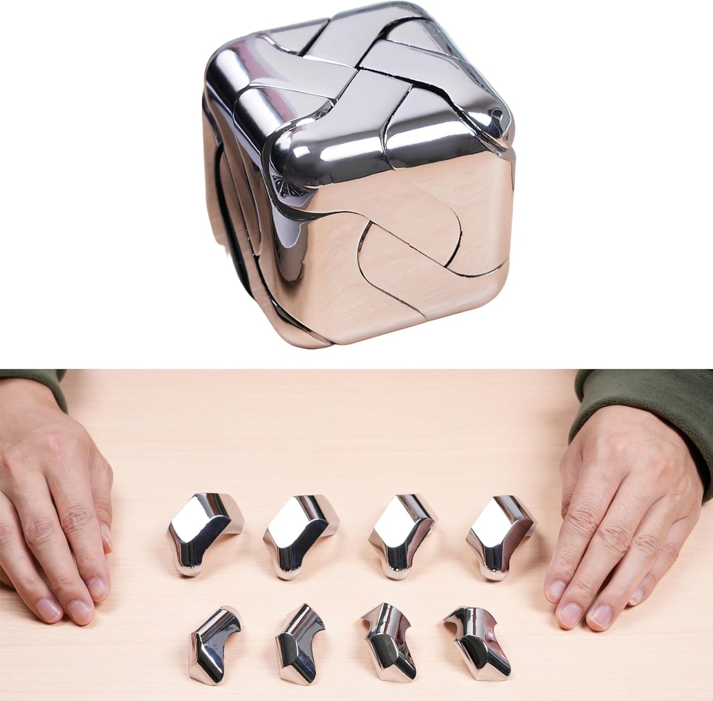 Metal-Puzzles Brain-Teaser 3D-Toys: Fidget-Toys Cool-Gadgets-Stuff Square-Cube-Box Puzzle-Toy ADHD Tools Stress Relief Gift for Kid Children Teen Adult Office Home School Christmas