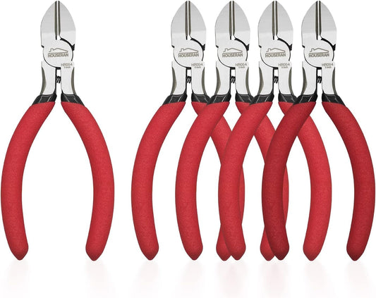 5 inch Wire Cutters, 5 Pack Diagonal Cutters, Side Cutters, Wire Cutter Set, Wire Snips, Small Diagonal Cutters with Spring Loaded, Diagonal Cutting Pliers for Crafts, Jewelry Making