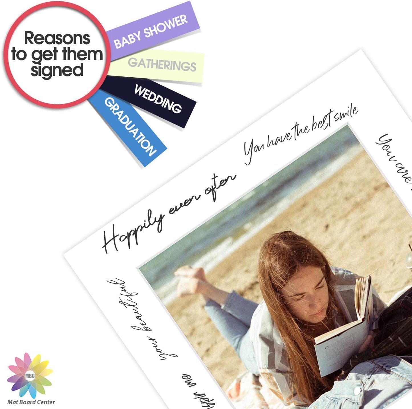 Mat Board Center, Pack of 20, 16x16 for 12x12 White Photo Picture Mats - Acid Free, 4-ply Thickness, White Core - for Pictures, Photos, Framing