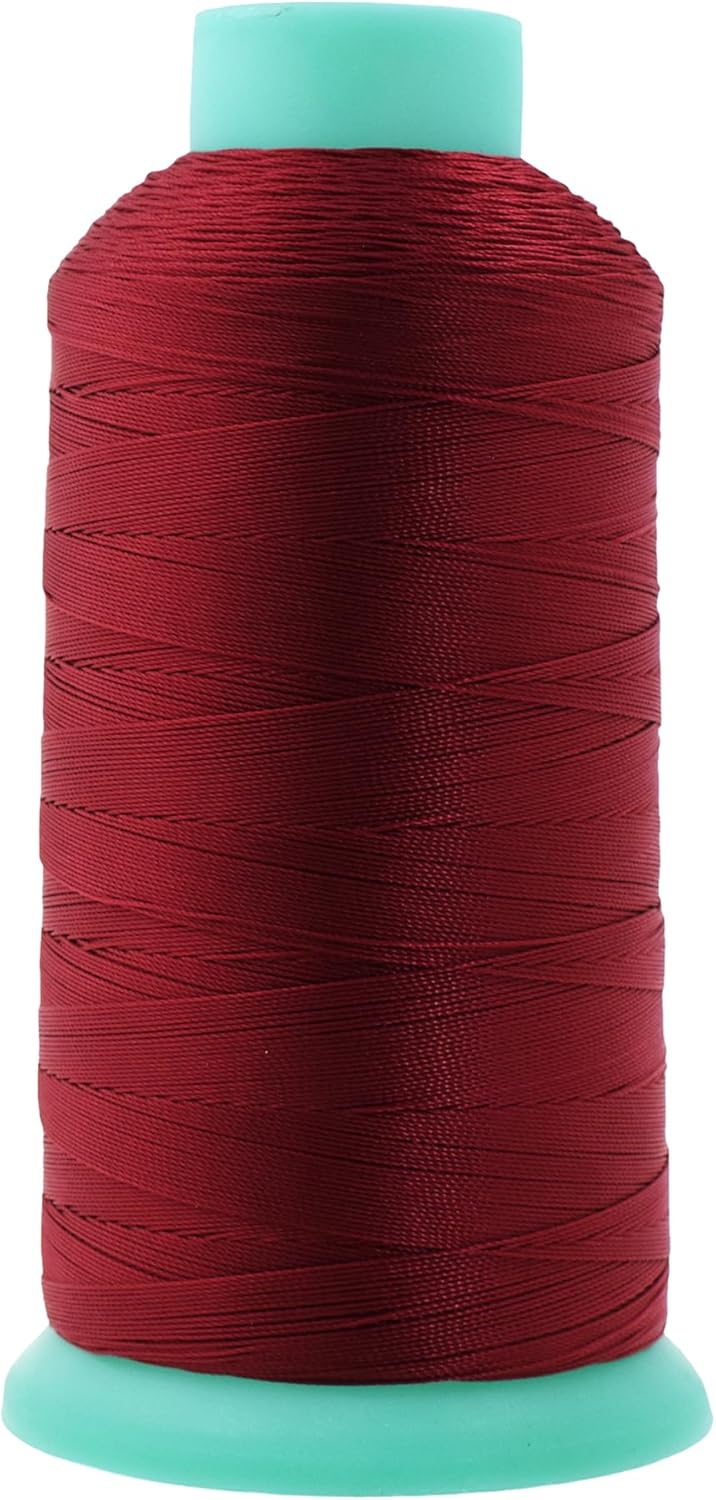 Mandala Crafts Bonded Nylon Thread Maroon Heavy Duty Sewing Threads - 1100 YDs Size 92 280D T90 Tex 90 Thread for Leather Jeans Weaving Outdoor Marine Upholstery Threads