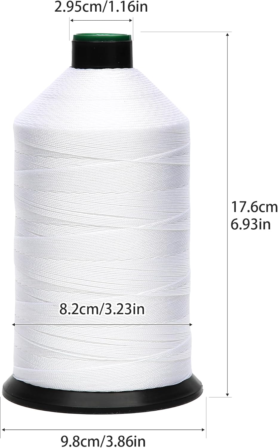 Extra Strong Bonded Nylon Thread #277 Tex270 – 16 OZ, 1500yds, Versatile Stitching Solution for Leather, Upholstery, Canvas Repair and More (White)