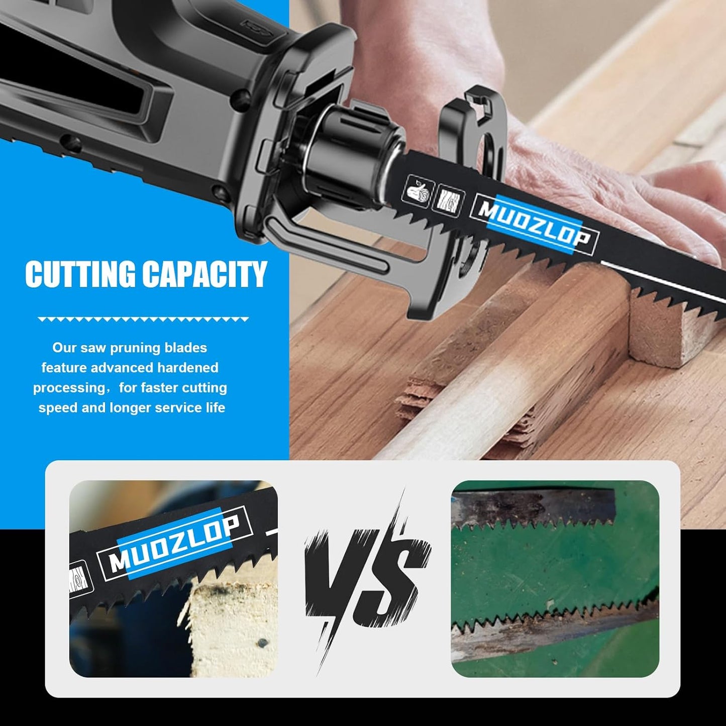 25 Park 12 inch Reciprocating Saw Blades Set,5 TPI High Carbon Saw Blades, Woodcutting Saw Blades with Organizer Case (25, 5TPI/300mm)