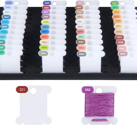 Hamtery Plastic Embroidery Floss Bobbins, Pre-Labeled Color Number Embroidery Thread Organizer for Cross Stitch Thread Storage-No Foam Inserts (Set 3: 500pcs)