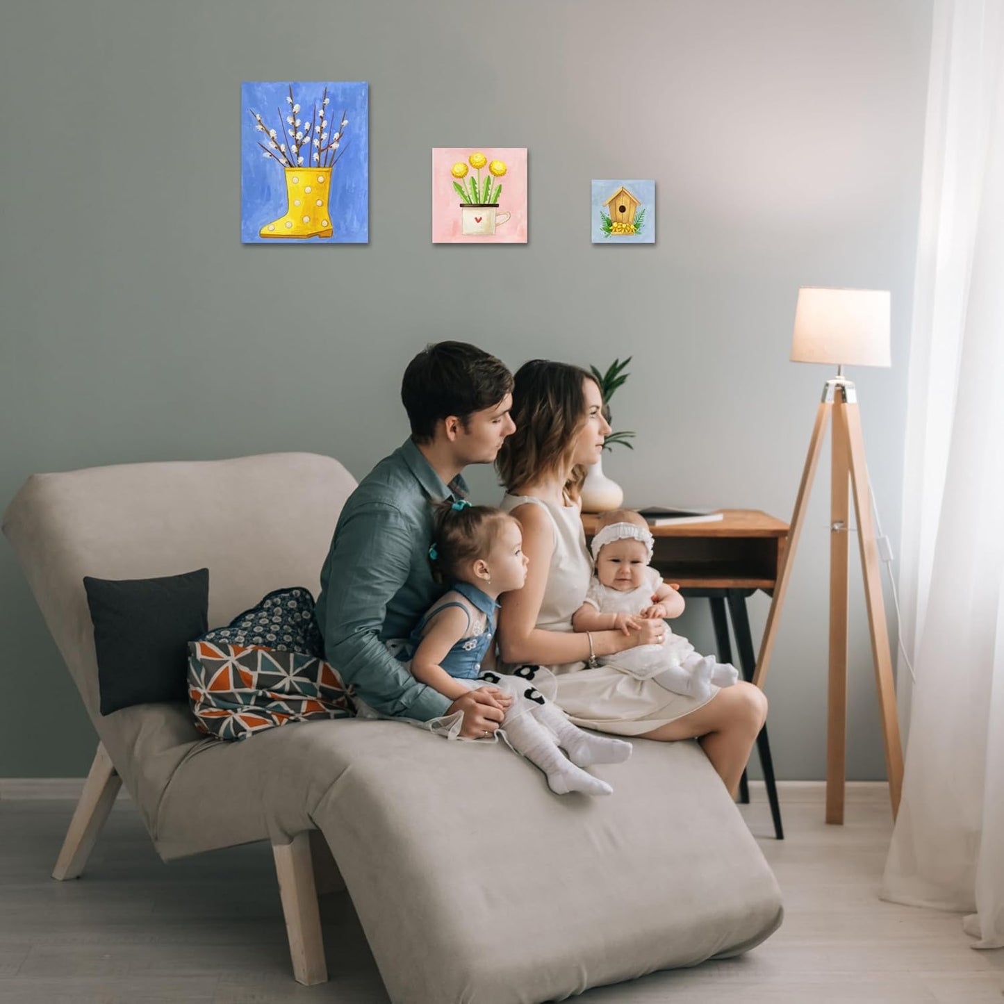 Stretched Canvases for Painting with 4x4 Inch, 6x6 Inch, 8x10 Inch, 3 Packs Pinting Blank Canvases for Acrylics,Oils & Other Painting Media, 5/8 Inch Profile 100% Cotton Artist Framed Canvas