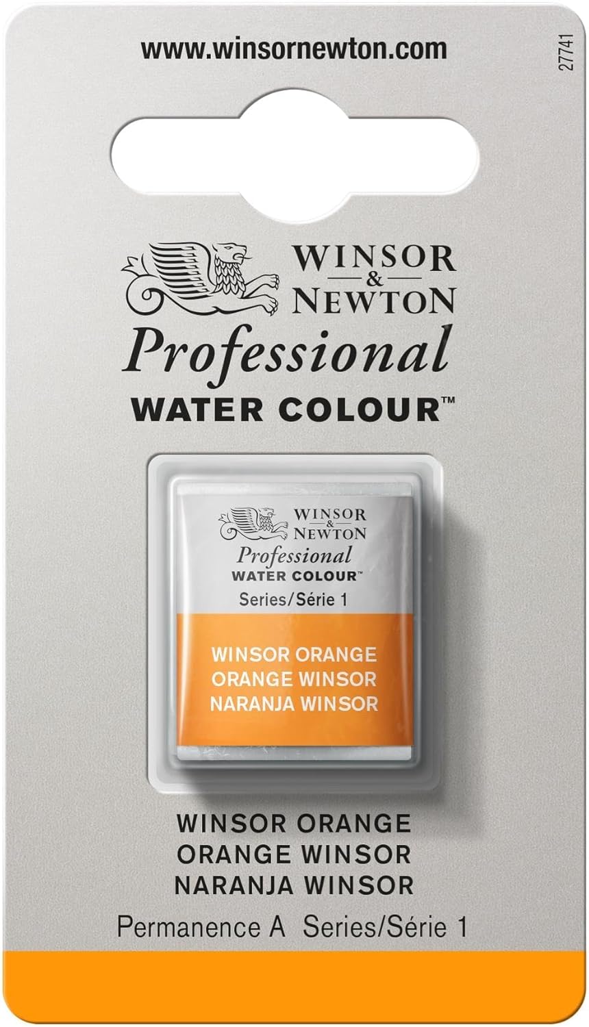 Winsor & Newton Professional Water Colour Paint, Half Pan, Winsor Orange