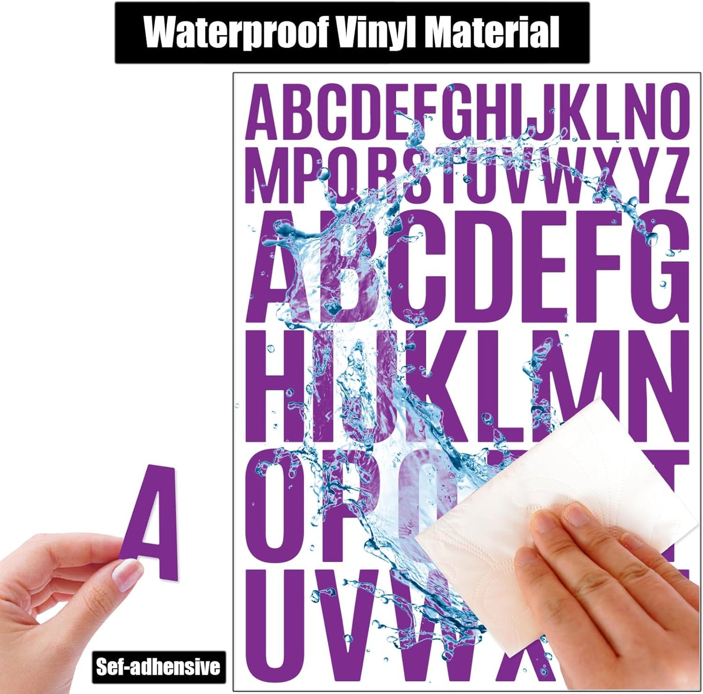 Bemeol Letter Stickers 1560 Pieces 30 Sheets Stick on Vinyl Letters Capital Alphabet Sticker Letter for Craft Bulletin Boards Classroom Home Business Decor(Purple,1 Inch,2 Inch)