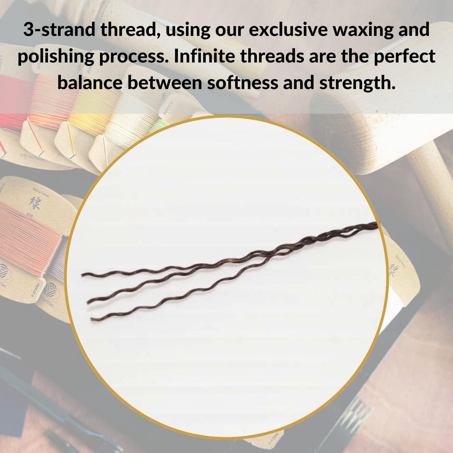 Bonded & Round Waxed Threads, 3-PLY Round Thread 12 Colors 384 Yards - Hand Sewing - All Leather Projects/Crafts/All-Purpose Threads/Macrame/Bracelet (0.45 mm, 32yd/Each)