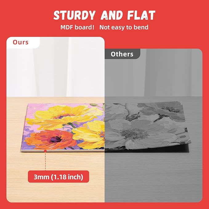 Simetufy 9 x 12 inch 60 Pack Painting Canvas Boards- Gesso Primed Acid-Free 100% Cotton Canvas Panels for Acrylics Oil Watercolor Tempera Paints