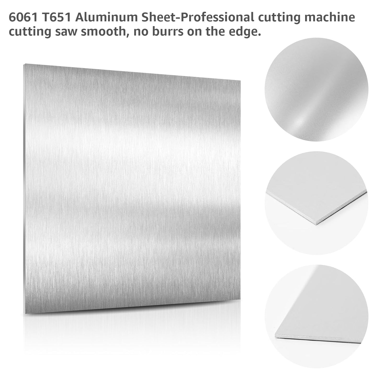 6061 T651 Aluminum Sheet Metal 12" x 16" x 1/8" (0.125") Rectangle Metal Plate Covered with Protective Film, 3mm Flat Aluminum Plate for Crafting and Industry
